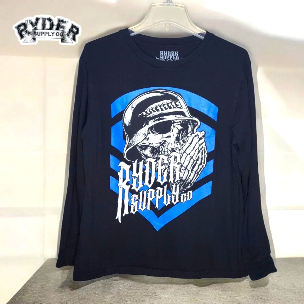 RYDER SUPPLY Skull Biker Graphic Long Sleeve- Medium